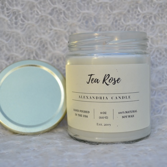 Tea Rose Soy Wax Candle - 8oz - Picture 4 of 7